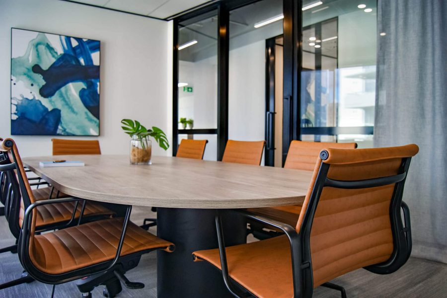 a conference table in an office