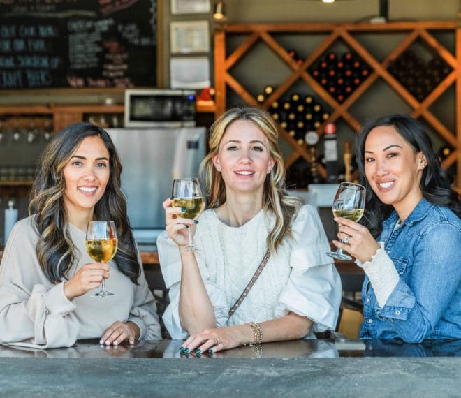 friends enjoying glasses of wine