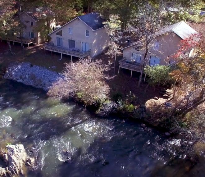 homes on a river