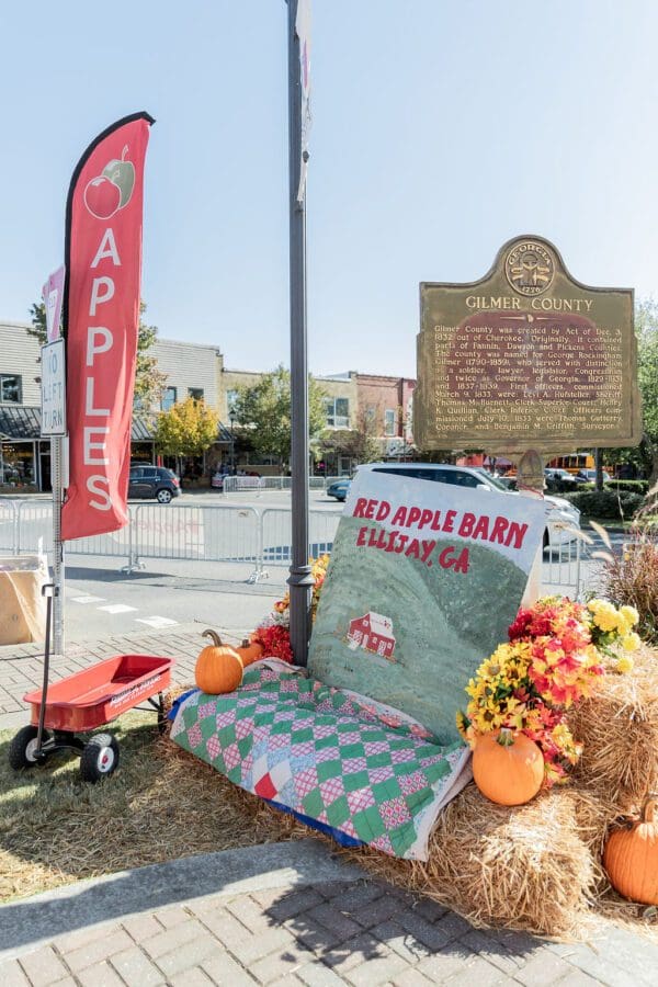 a fall display outside