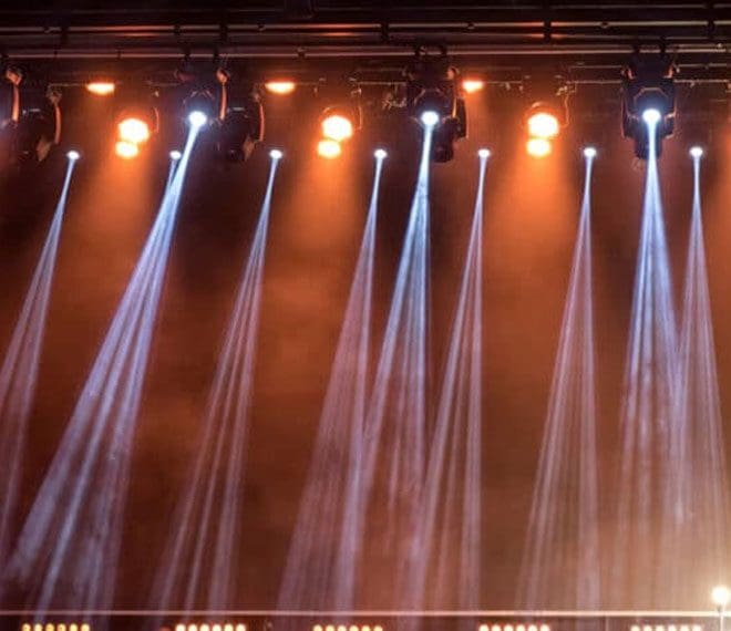 spotlights on stage