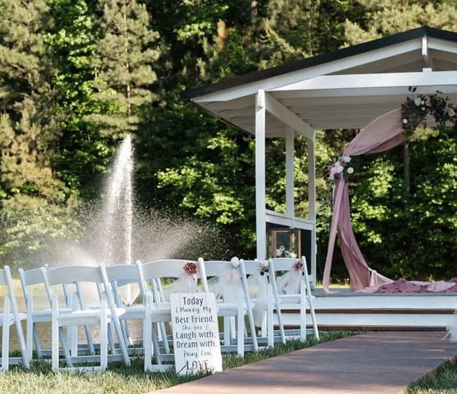 a beautiful outdoor wedding setup