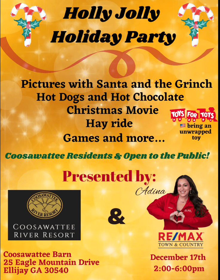 Graphic explaining details for Holly Jolly Holiday Party