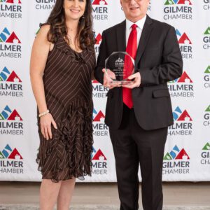 2022 Citizen of the Year Trent Sanford with Chamber President Jennifer