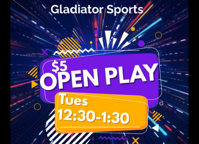 gladiator sports open play graphic